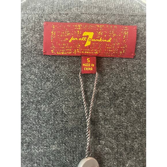 7 for All Mankind Wool Blend Sweater Women Small Neutral Academia Old Money Twee - Picture 2 of 7